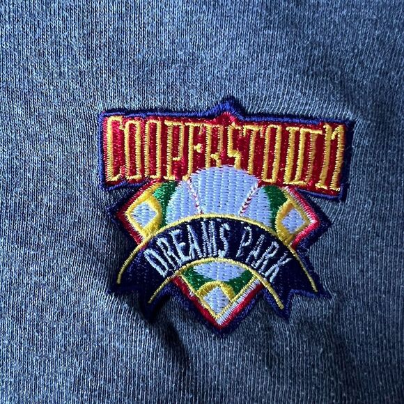 Cooperstown Dreams Park Pullover Baseball Sport Sweater 1/4 Zip Gray Size Small - Picture 4 of 6